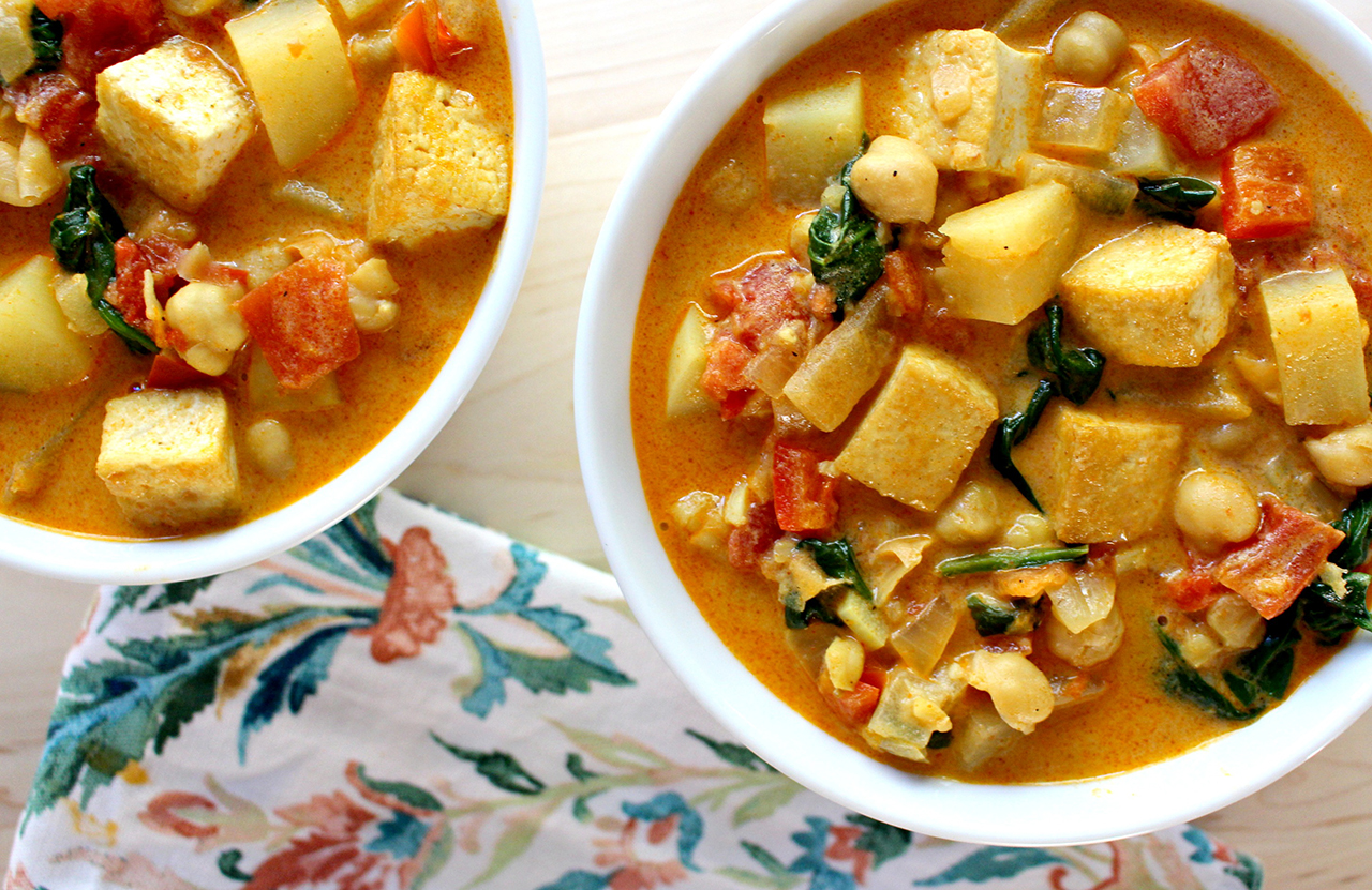 Spicy Chickpea Curry Stew with Veggies and Tofu Real Woman